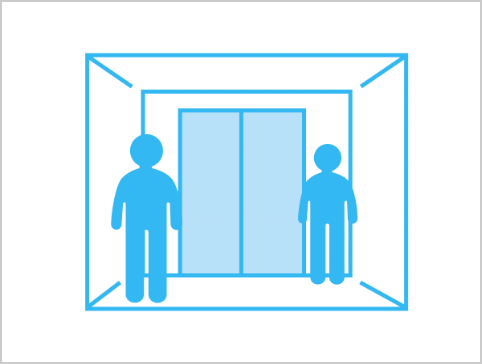 エレベーター内の乗車人数の制限やエスカレーターの利用制限
