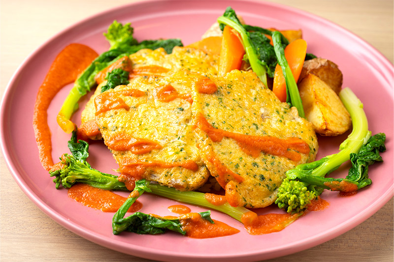 ポークピカタ 春野菜添え