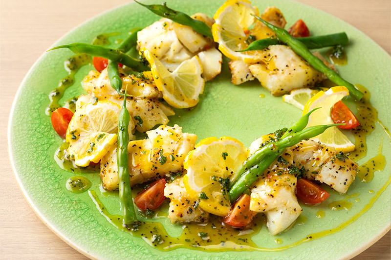 白身魚のレモンペッパー焼き