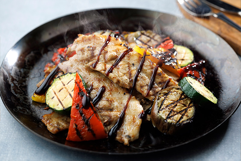 豚バラ肉のグリル バルサミコソース