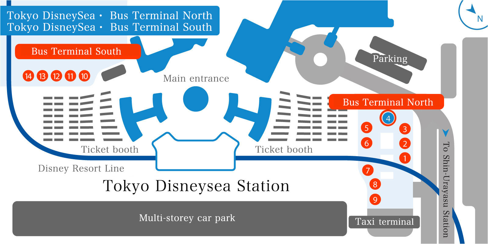 東京迪士尼海洋®巴士總站北端（4號乘車處）