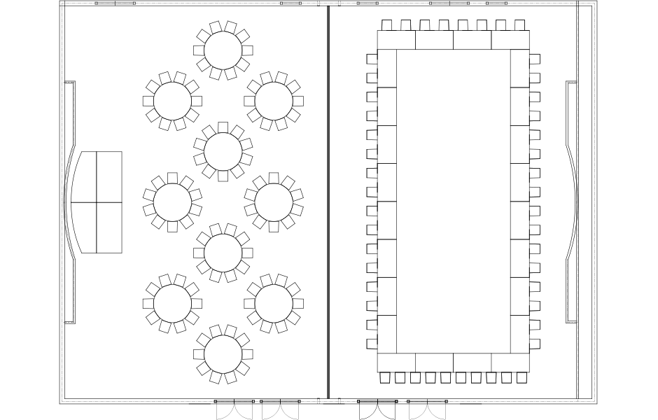 松柏間取り ロの字+円卓